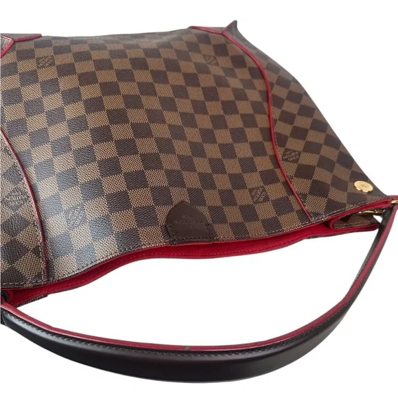 LOUIS VUITTON Damier Ebene Tote Bag with Red Accents - Picture 6 of 10
